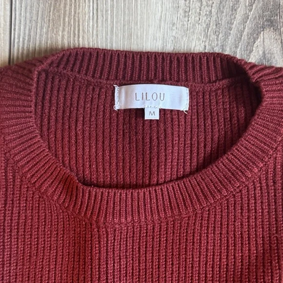 Women's Burgundy Knit Skirt Set by Lilly - Picture 2 of 3